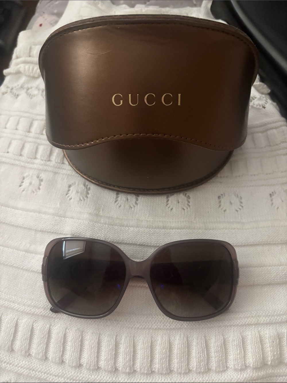 Gucci Women's Brown Sunglasses with Gradient Lenses